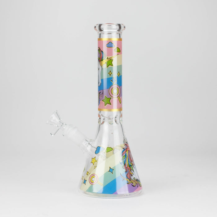 10" Unicorn Design Glass Beaker Bong Glass Bong 777 Smoke