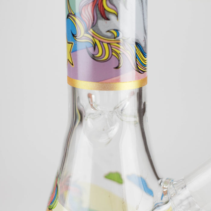10" Unicorn Design Glass Beaker Bong Glass Bong 777 Smoke