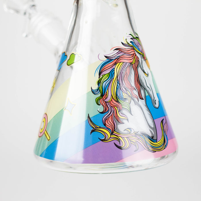 10" Unicorn Design Glass Beaker Bong Glass Bong 777 Smoke