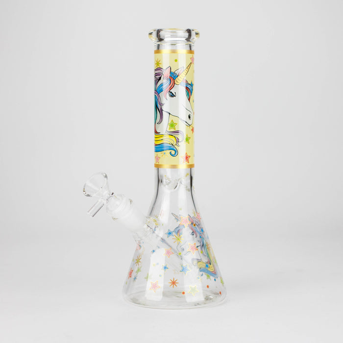 10" Unicorn Design Glass Beaker Bong Glass Bong 777 Smoke Design2