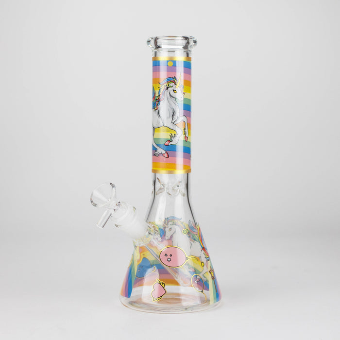10" Unicorn Design Glass Beaker Bong Glass Bong 777 Smoke Design3