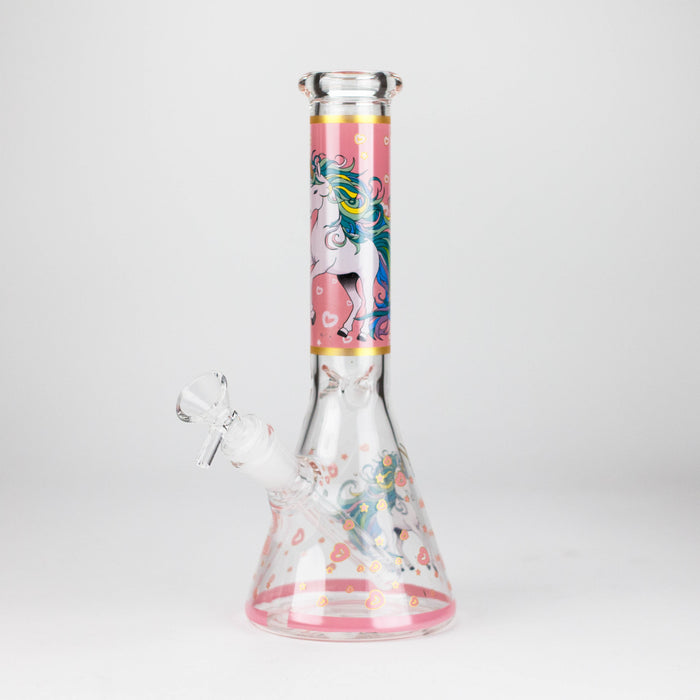10" Unicorn Design Glass Beaker Bong Glass Bong 777 Smoke Design4