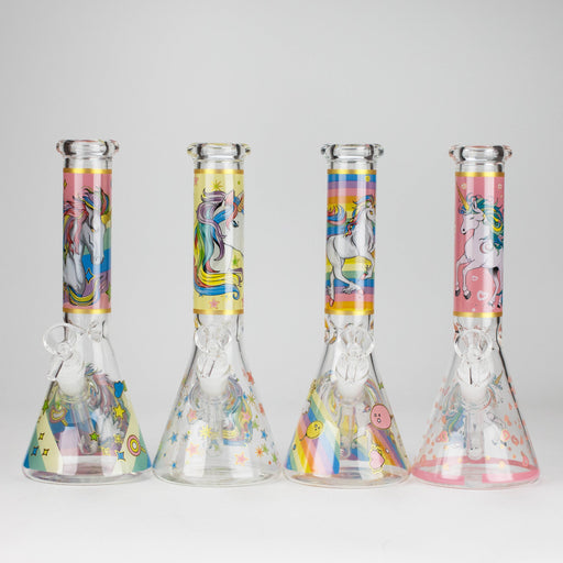 10" Unicorn Design Glass Beaker Bong Glass Bong 777 Smoke