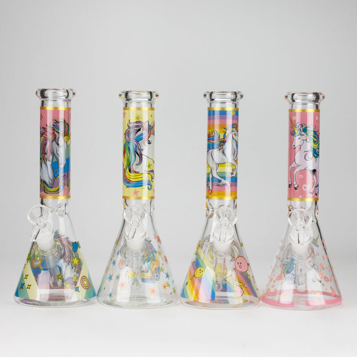 10" Unicorn Design Glass Beaker Bong Glass Bong 777 Smoke