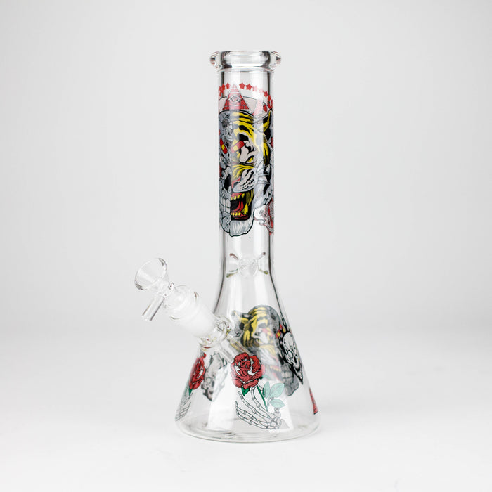 10" Glow-in-the-Dark Monster Design Glass Beaker Bong Glass Bong 777 Smoke Design1