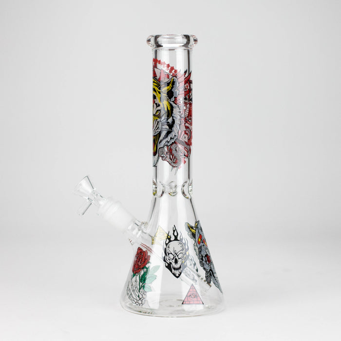 10" Glow-in-the-Dark Monster Design Glass Beaker Bong Glass Bong 777 Smoke