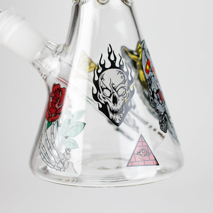 10" Glow-in-the-Dark Monster Design Glass Beaker Bong Glass Bong 777 Smoke