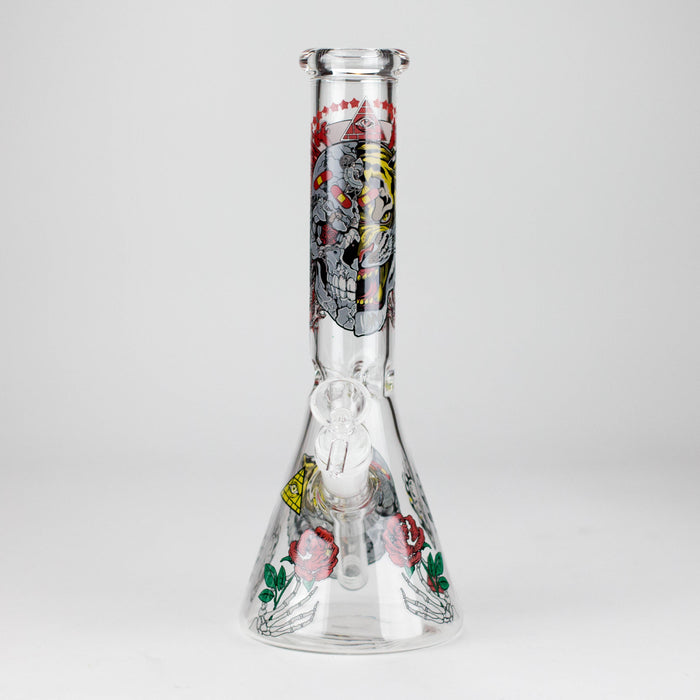 10" Glow-in-the-Dark Monster Design Glass Beaker Bong Glass Bong 777 Smoke