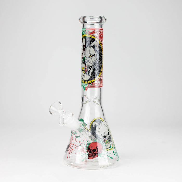 10" Glow-in-the-Dark Monster Design Glass Beaker Bong Glass Bong 777 Smoke Design2