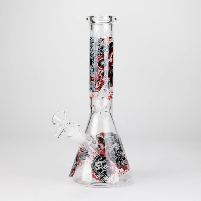 10" Glow-in-the-Dark Monster Design Glass Beaker Bong Glass Bong 777 Smoke Design3