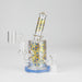7" 2-in-1 Sugar Skull Design Rig with Perc, Banger & Bowl Included Glass Rig 777 Smoke Blue