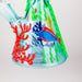10" 3D Under The Sea Design Glass Beaker Bong-Glow in the dark Glass Bong 777 Smoke