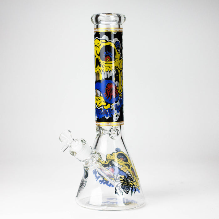 14" Monster Design 7mm Thick Heavy Duty Glass Beaker Bong Glass Bong 777 Smoke Design2
