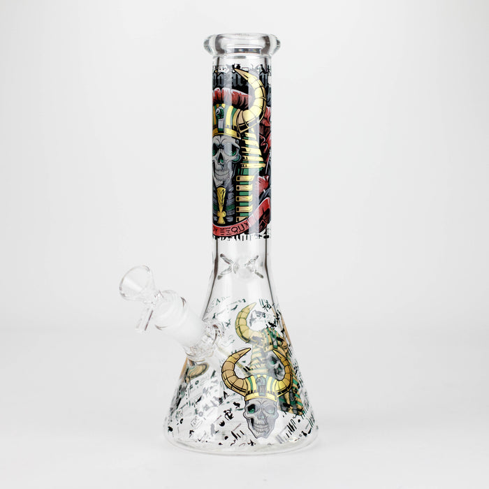 10" King Of Death Design Glass Beaker Bong Glass Bong 777 Smoke Design1