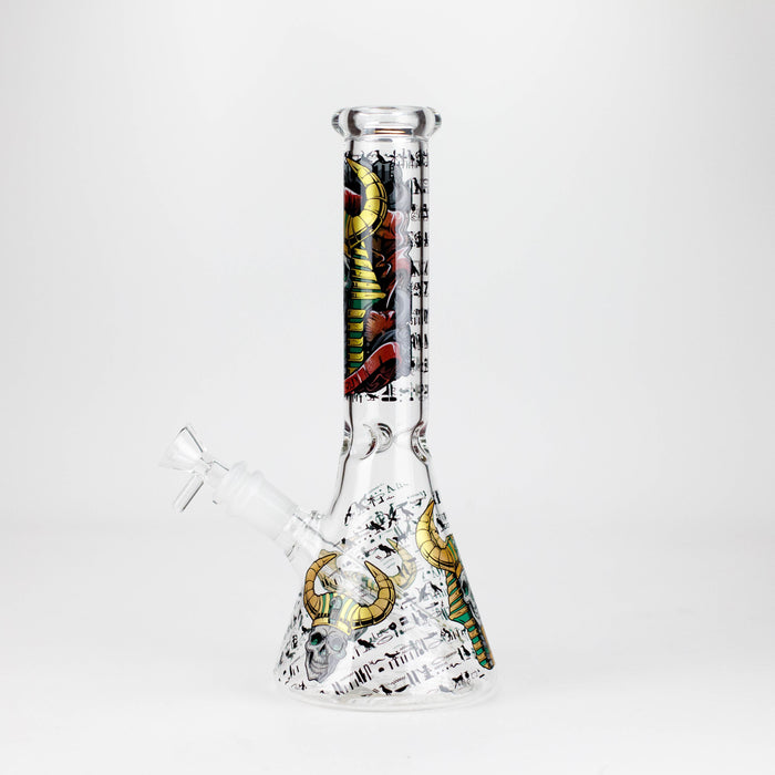 10" King Of Death Design Glass Beaker Bong Glass Bong 777 Smoke
