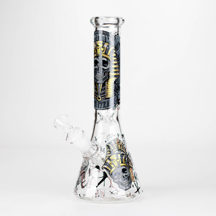 10" King Of Death Design Glass Beaker Bong Glass Bong 777 Smoke Design2
