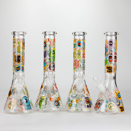 10" Monster Graffiti Design Glass Beaker Bong Glass Bong 777 Smoke