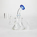 6" 2-in-1 Color Accented Mini Rig with Perc, Banger & Bowl Included Glass Rig 777 Smoke Blue