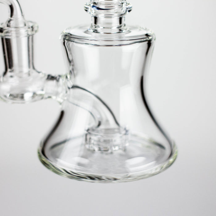 6" 2-in-1 Color Accented Mini Rig with Perc, Banger & Bowl Included Glass Rig 777 Smoke