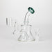 6" 2-in-1 Color Accented Mini Rig with Perc, Banger & Bowl Included Glass Rig 777 Smoke Green