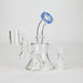 6" 2-in-1 Color Accented Mini Rig with Perc, Banger & Bowl Included Glass Rig 777 Smoke Milk Green