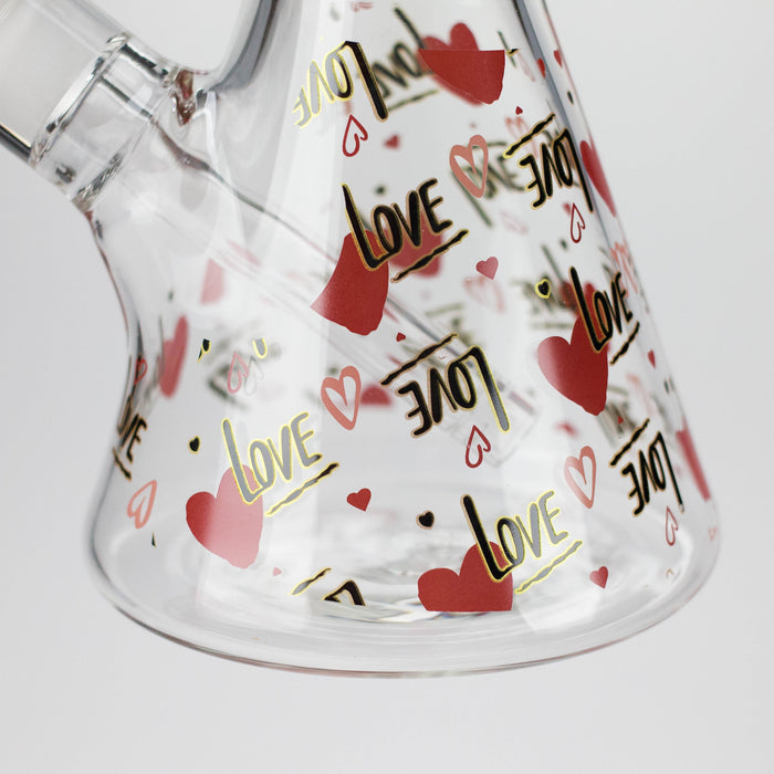 14" Love Design 7mm Thick Heavy Duty Glass Beaker Bong Glass Bong 777 Smoke