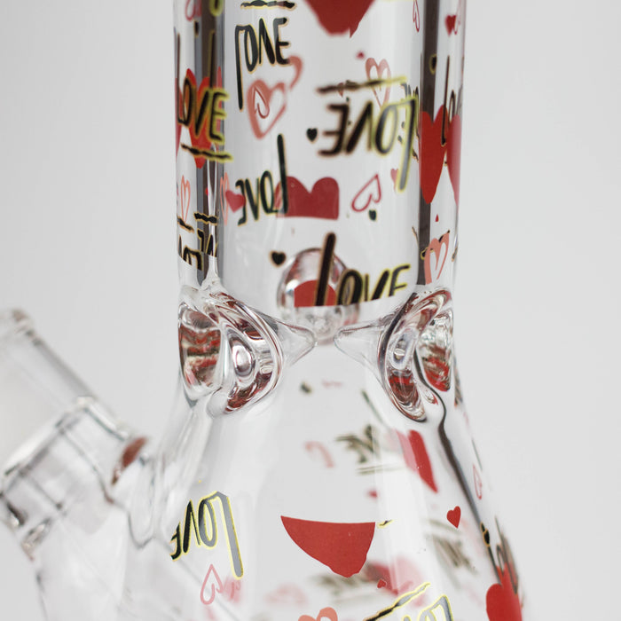 14" Love Design 7mm Thick Heavy Duty Glass Beaker Bong Glass Bong 777 Smoke