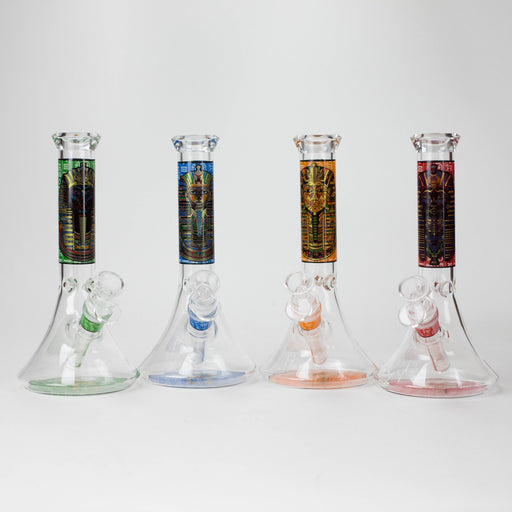 10" Pharaoh's Legacy Design Glass Beaker Bong Glass Bong 777 Smoke