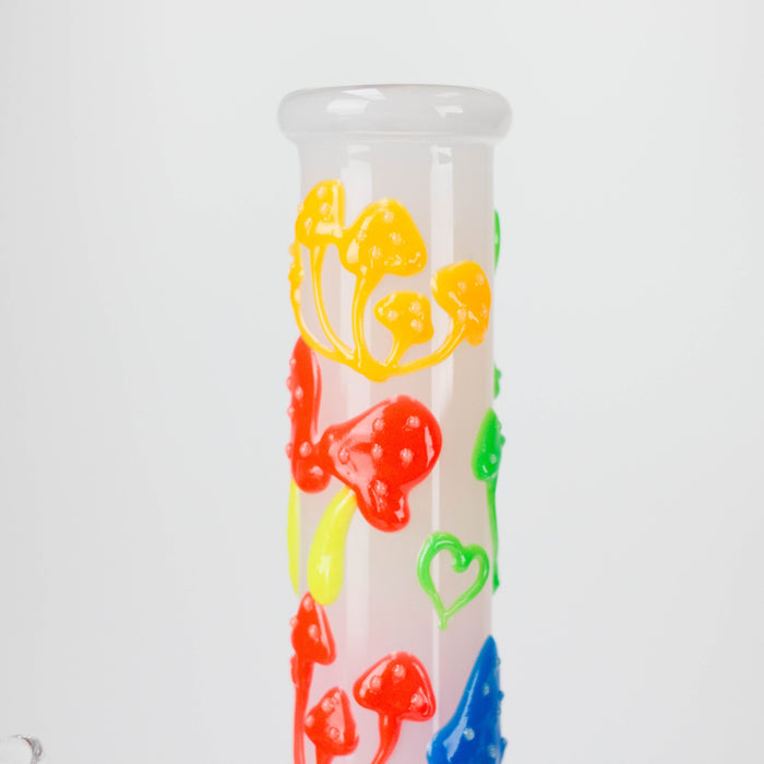 10" 3D Love Mushroom Design Glass Beaker Bong Glass Bong 777 Smoke
