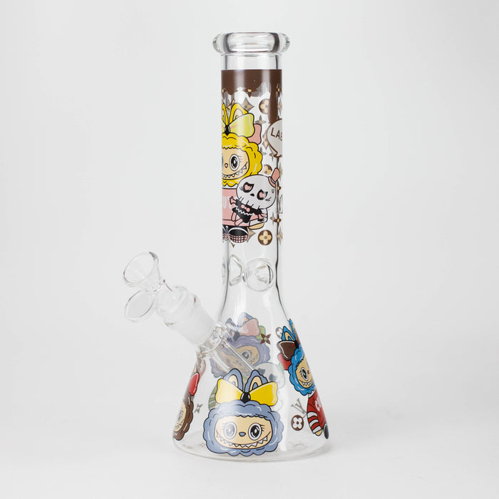 10" Lovely Cartoon Design Glass Beaker Bong Glass Bong 777 Smoke Design1