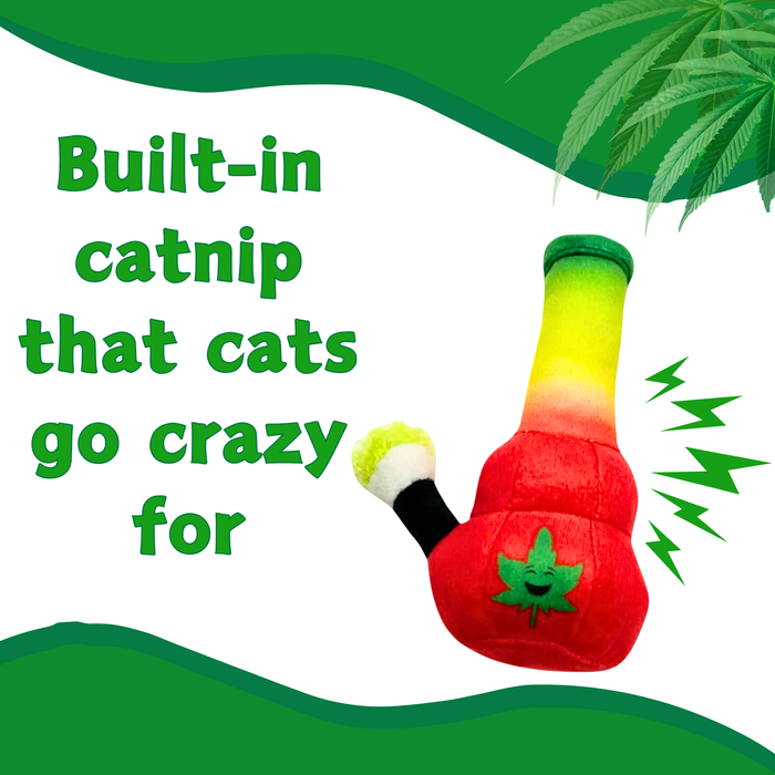 Lil Bo da Bong- Parody Plush Rasta Color Catnip Cat Toy - 5" For Pet PAW:20