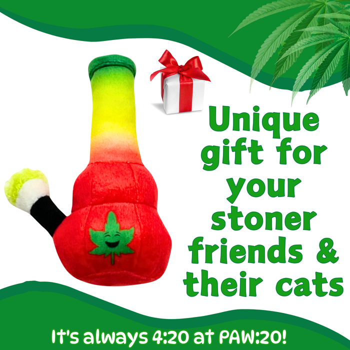 Lil Bo da Bong- Parody Plush Rasta Color Catnip Cat Toy - 5" For Pet PAW:20