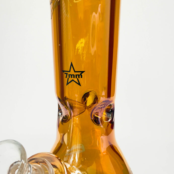 18" 7mm Glass Beaker Bong with Monroe Design and Ice Catcher