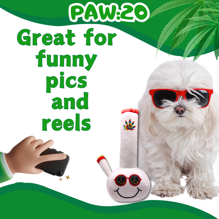 Billie Bong - Parody Plush Squeaky Dog Toy - 10" For Pet PAW20