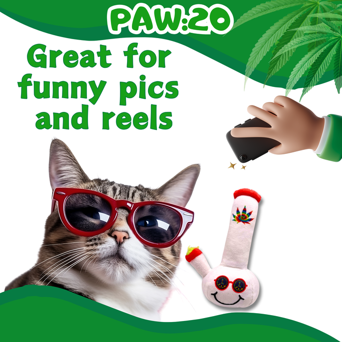 Lil' Billie Bong - Parody Plush Catnip Cat Toy - 5" For Pet PAW20
