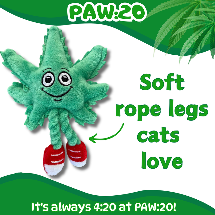 Lil' MJ the Marijuana Leaf - Plush Catnip Cat Toy - 6" For Pet PAW:20