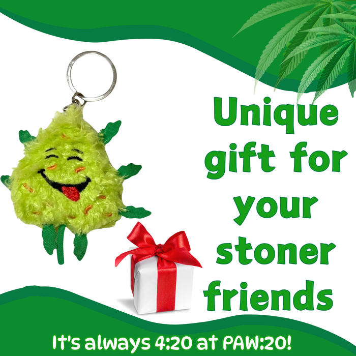 Bud the Weed Nug Keychain - Stuffed Parody Pot Nug - 2" Gadget PAW:20