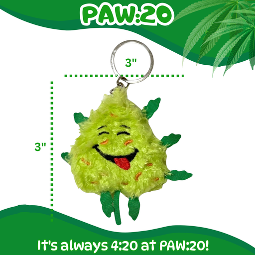 Bud the Weed Nug Keychain - Stuffed Parody Pot Nug - 2" Gadget PAW:20