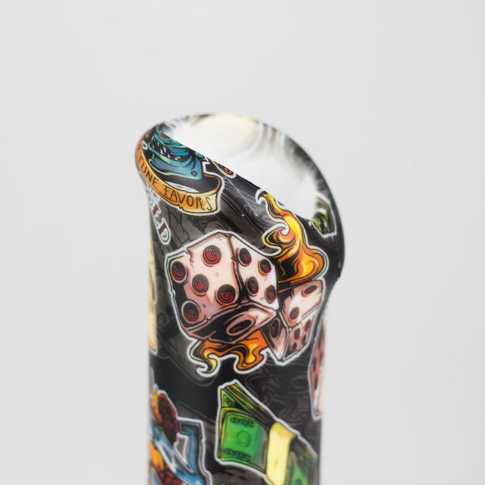 HIT | Art Silicone 10" Tube Water pipe with Glass bowl [HIT313]-Assorted designs Resin · Silicone · Plastic Bong NIBO Distribution