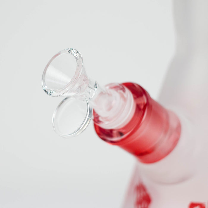 FOGGX | 14" Sandblasted Frosted Small Skull Beaker Glass Water Pipe – 7mm Thick [FT1649ATS] Glass Bong LEHIGH WHOLESALE