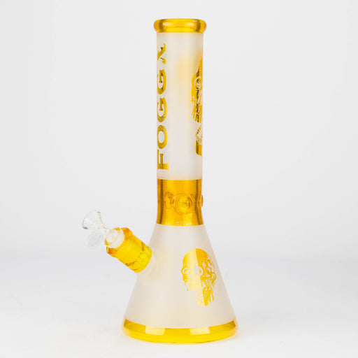 FOGGX | 14" Sandblasted Frosted Big Skull Beaker Water Pipe – 7mm Thick [FT1648ATS] Glass Bong LEHIGH WHOLESALE Yellow