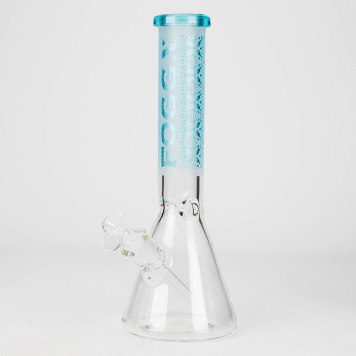 FOGGX | 14" Sandblasted Beaker Glass Water Pipe – 7mm Thick [FT292] Glass Bong LEHIGH WHOLESALE Sky Blue