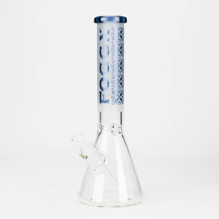 FOGGX | 14" Sandblasted Beaker Glass Water Pipe – 7mm Thick [FT292] Glass Bong LEHIGH WHOLESALE Blue