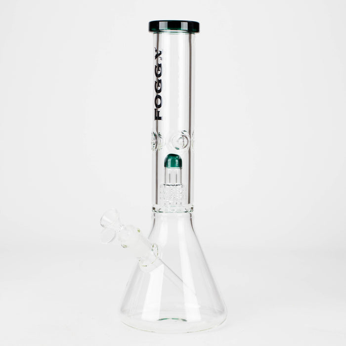 FOGGX | 14" Glass Water Pipe with Percolator [FT187] Glass Bong LEHIGH WHOLESALE Teal