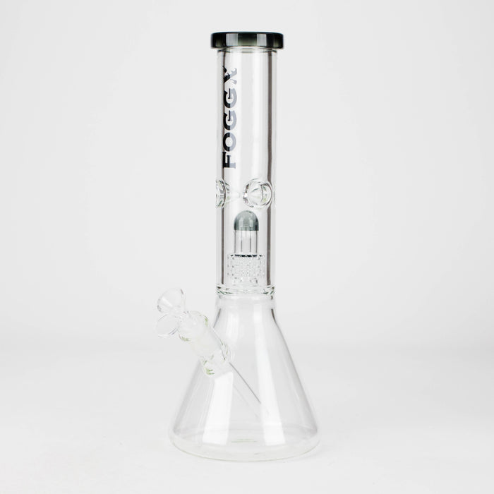 FOGGX | 14" Glass Water Pipe with Percolator [FT187] Glass Bong LEHIGH WHOLESALE Gray