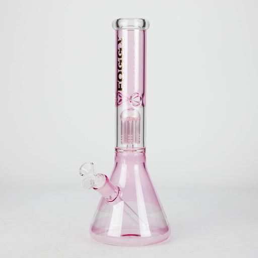 FOGGX | 14" Colored Glass Water Pipe with Percolator [FTLL09] Glass Bong LEHIGH WHOLESALE Pink