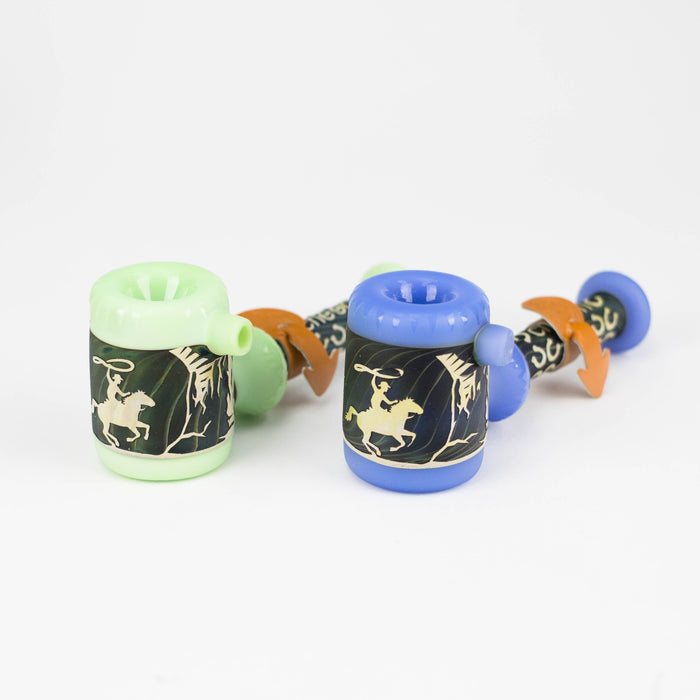 Cheech | 6" Sandblast Hand Pipe – CH-PIPE-249 (Assorted Colors) Glass Pipe Smoking Cat Distribution