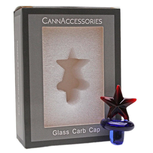 CannAccessories | Glass Star Carb Cap (Blue) Cap · Dabber · Insert · Clip · Nail Maq Distributors