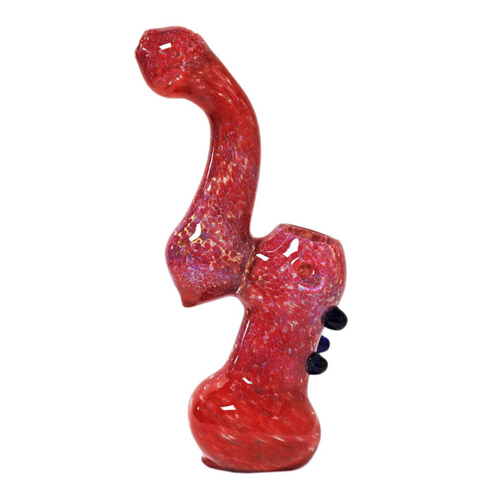 Genuine Pipe Co | 6" Stand Up Glass Bubbler-Red Aztec Glass Pipe Maq Distributors
