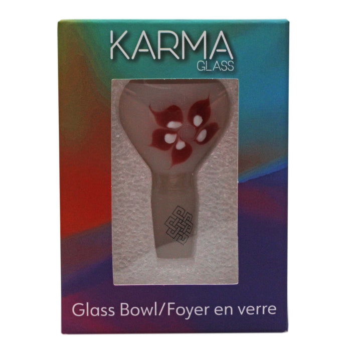 Karma | 14mm Flower Glass Bowl (Red) Bowl · Popper Maq Distributors
